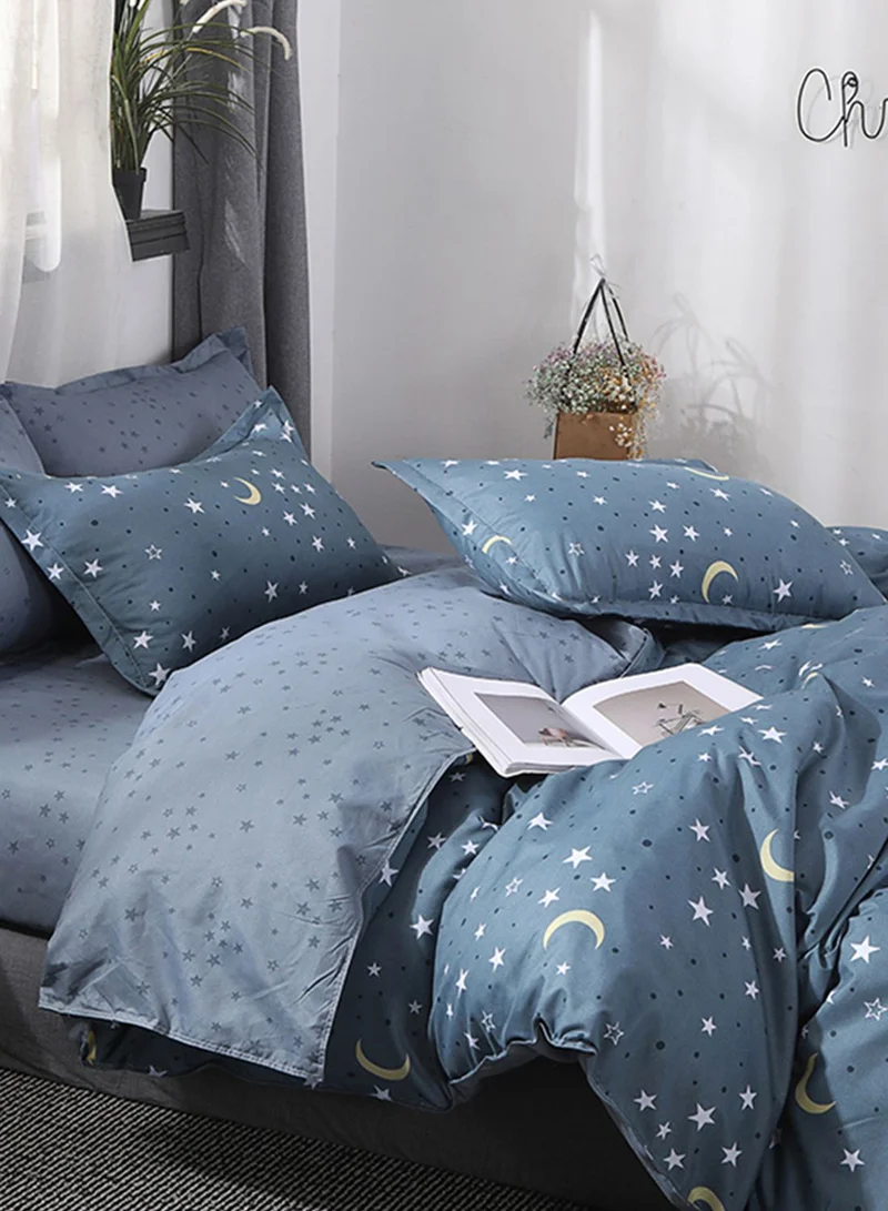 Pink Cactus Stars & Moon Print Bedding Set - Double