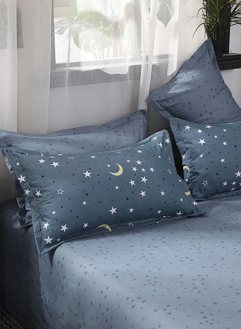 Pink Cactus Stars & Moon Print Bedding Set - Double