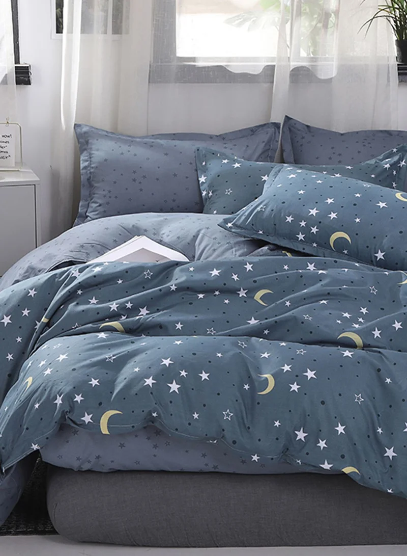Pink Cactus Stars & Moon Print Bedding Set - Double