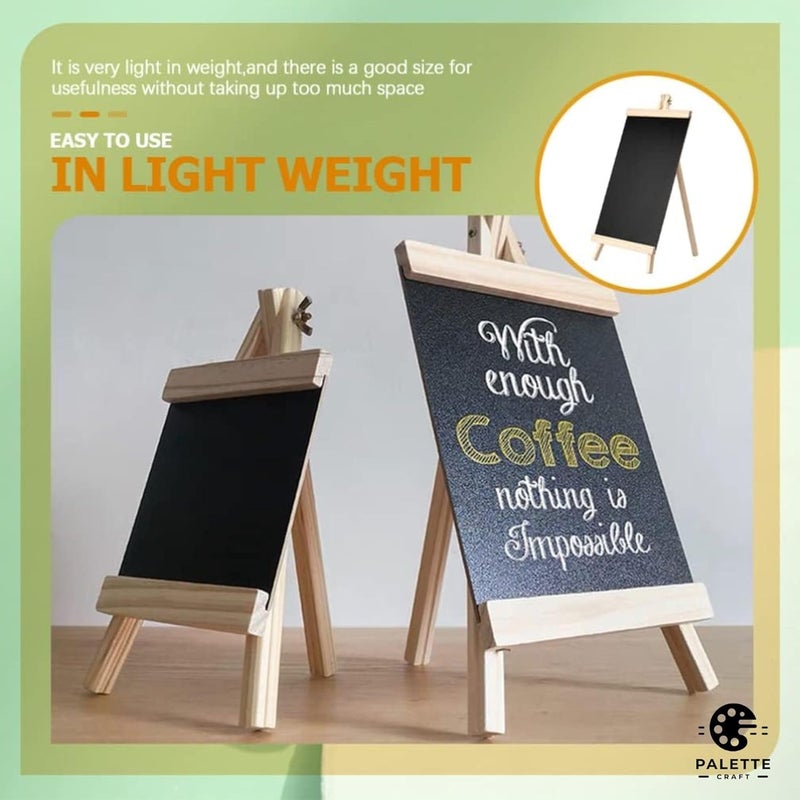 PALETTE CRAFT Black Easel Stand 30 x 59 CM (Pack of 1) Premium Artist Wooden Chalkboard, Tabletop Art Display for Kids Learning, Grafting Welcome Sign Wedding Décor Message Board Restaurant - Image 3