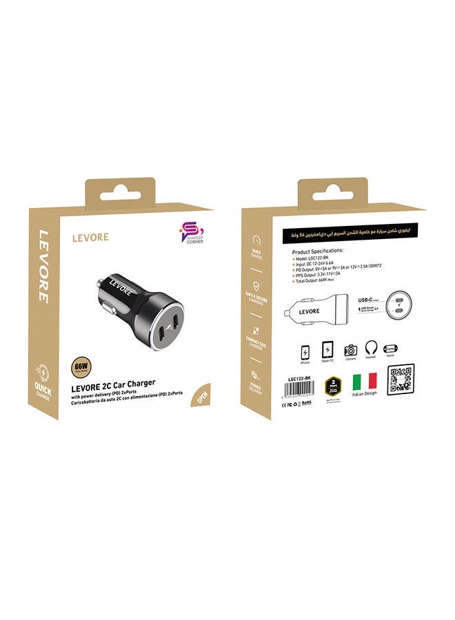 LEVORE Dual Port USB Type-C 66W Car Charger - Image 5