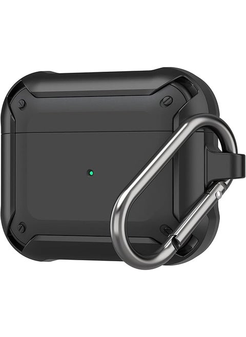 Airpods 3 Case Cover 2021 Shockproof Scratch Resistant Tpu Carrying Case Skin With Keychain For Airpods 3Rd Generation Charging Case 2021 Black