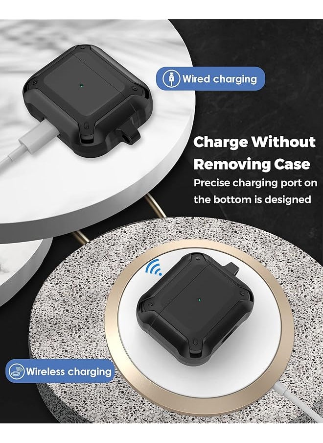 Procases - Airpods 3 Case Cover 2021 Shockproof Scratch Resistant Tpu Carrying Case Skin With Keychain For Airpods 3Rd Generation Charging Case 2021 Black - Image 1