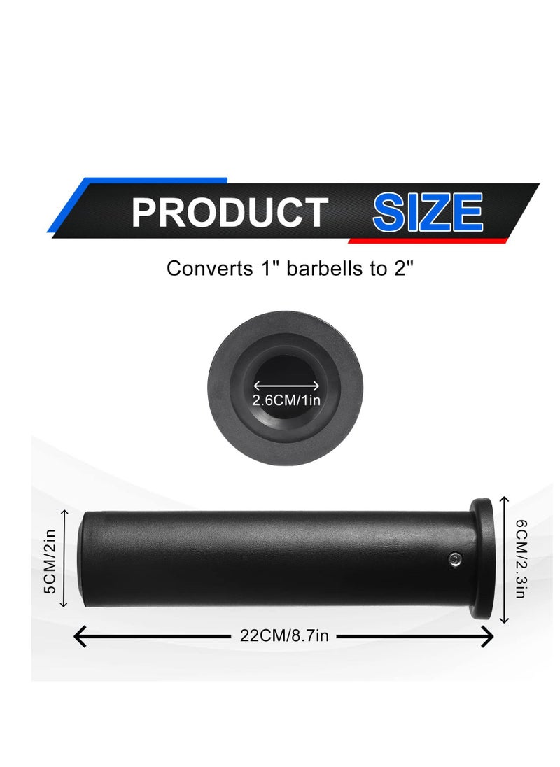 Excefore - 2 PCS Olympic Adapter Sleeve, for 1" Standard Barbell Bars, Heavy Duty Nylon and Removable end Cap - Image 1
