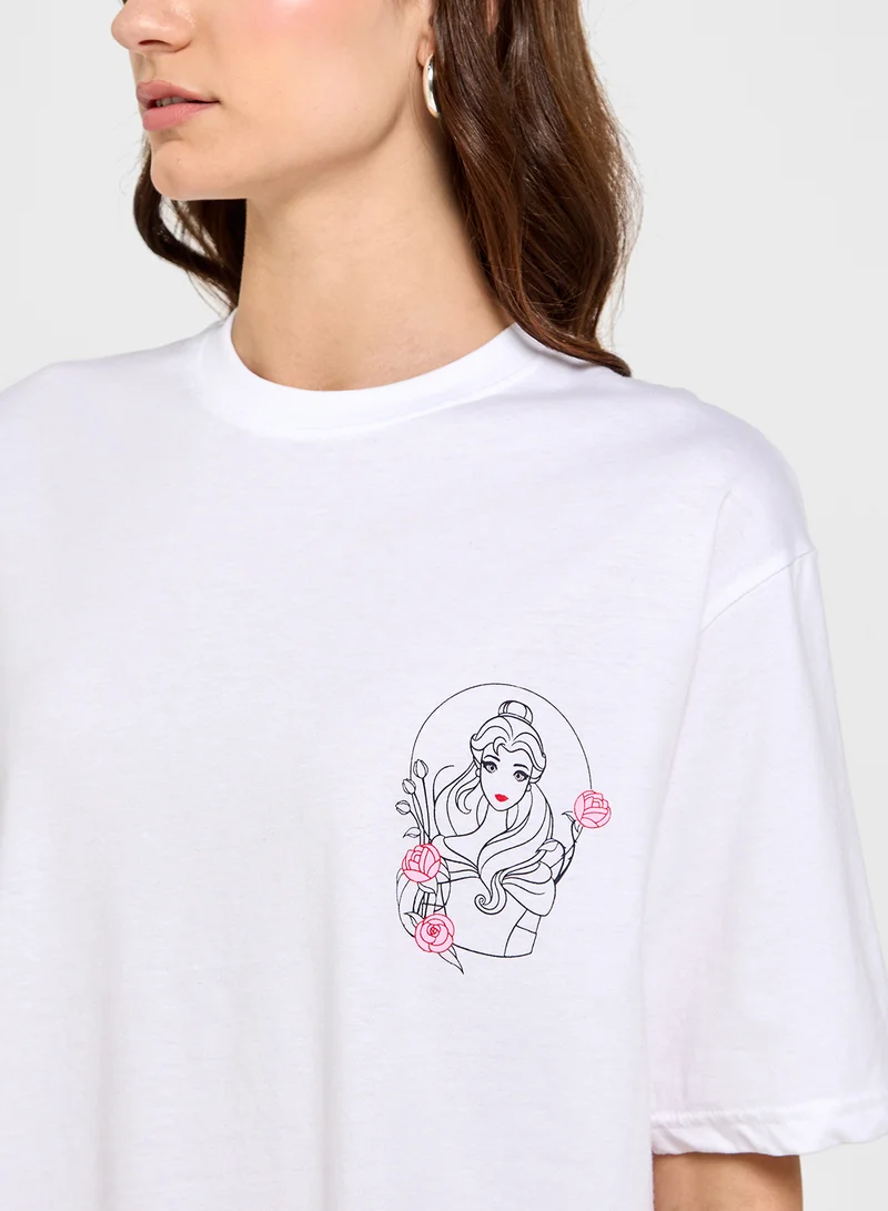 Disney Princess Oversize Front & Back Print T-Shirt