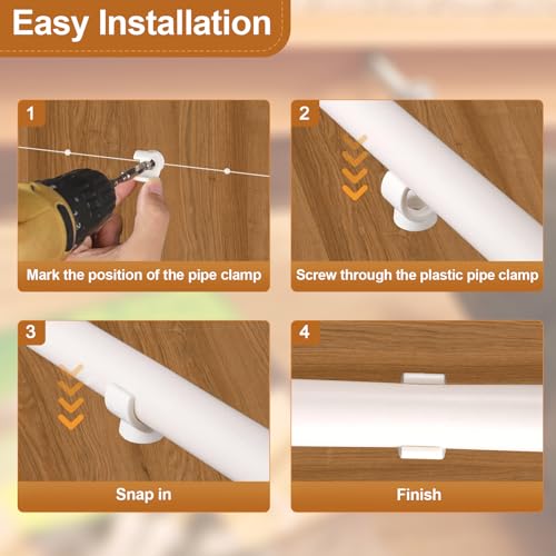 Ophjerg PEX Pipe Clamp Clip, 50Pcs 1/2 Inch PEX Clamp For PVC Water Pipes & Tubing Hoses Hangers Clips Holder Support Bracket Socket, White Plastic U Pipe Clamp Tools - Image 5