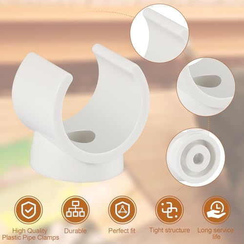 Ophjerg PEX Pipe Clamp Clip, 50Pcs 1/2 Inch PEX Clamp For PVC Water Pipes & Tubing Hoses Hangers Clips Holder Support Bracket Socket, White Plastic U Pipe Clamp Tools - Image 4