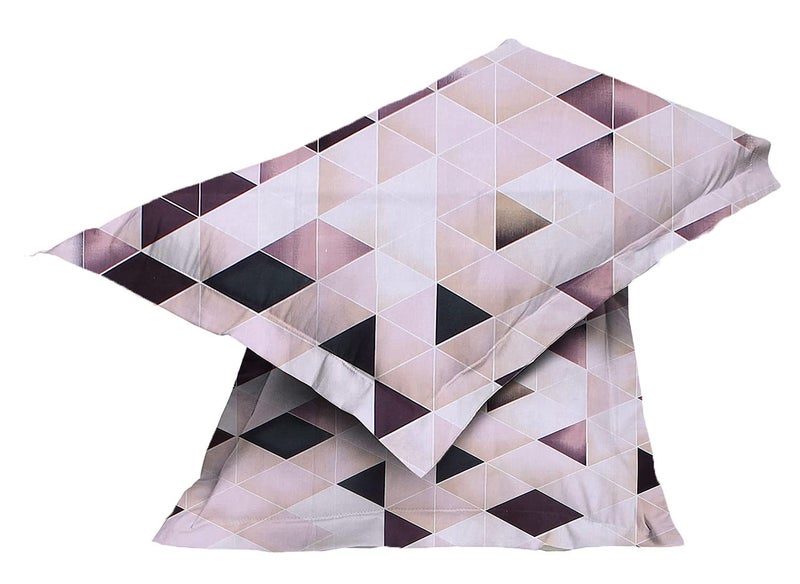 VYBBA 144 TC 100% Cotton Single Bedsheet with 1 Pillow Cover (20x30 inch), Bed Sheet (60x90 inch || 5 X 7.4 feet) || Geometric Print_Oyster Pink Color - Image 3
