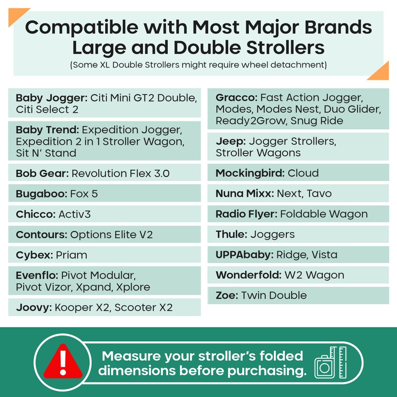 reperkid Premium Large Stroller Travel Bag for Airplane - Ideal for Large/Single/Double/Jogging Strollers, Durable, Water-Resistant with Adjustable Straps - Image 2