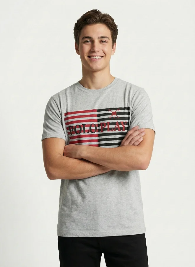 Polo Play Men Graphic Logo Crew Neck T-Shirt
