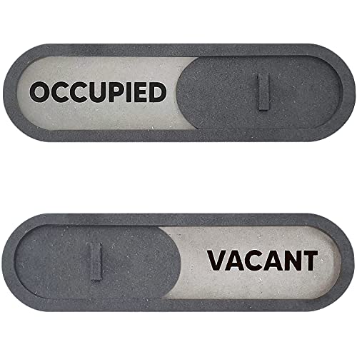GEEKBEAR Vacant Occupied Slider Door Sign for Home Office - Premium MDF, 7.5 x 2.2 in (Gray) - Image 1