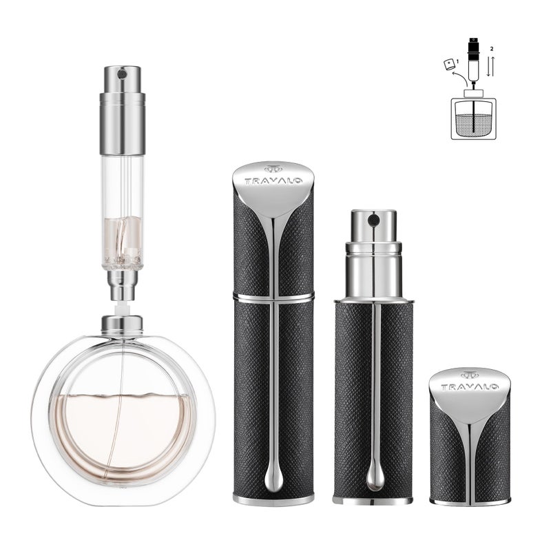 Travalo AQUA Refillable Perfume Atomizer 5ml Travel Perfume Bottle with Easy Bottom Refill LeakProof Mini Cologne Sprayer TSAApproved Pocket Fragrance Spray for Women Men1 Piece Black - Image 2