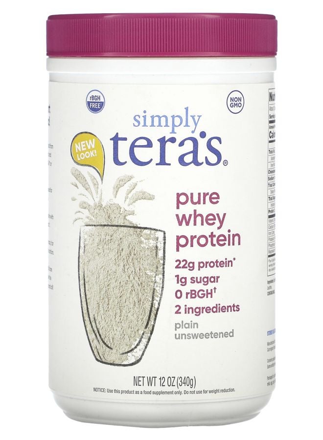 Simply Tera's بروتين مصل اللبن النقي بدون نكهة 12 أونصة (340 جرام) - Image 1