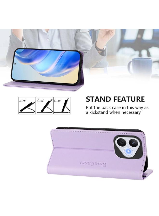 اس-توب جراب هاتف Honor 400 Lite RC01 المصنوع من الجلد ثنائي الطي مع خاصية الشفط المغناطيسي بتقنية RFID - Image 4