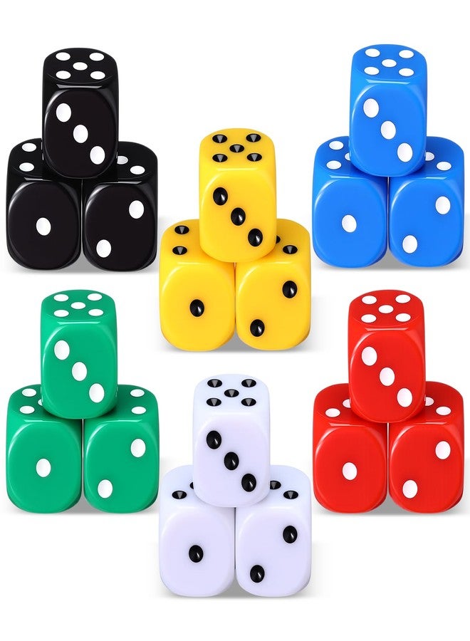 Seenelling 18 Pcs Casino Theme Party Dice Large Opaque Jumbo Acrylic D6 Dice for Casino, Craps, Table Games and Board Games(25 mm,Solid Color) - Image 1