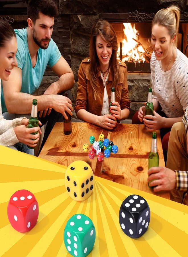Seenelling 18 Pcs Casino Theme Party Dice Large Opaque Jumbo Acrylic D6 Dice for Casino, Craps, Table Games and Board Games(25 mm,Solid Color) - Image 2