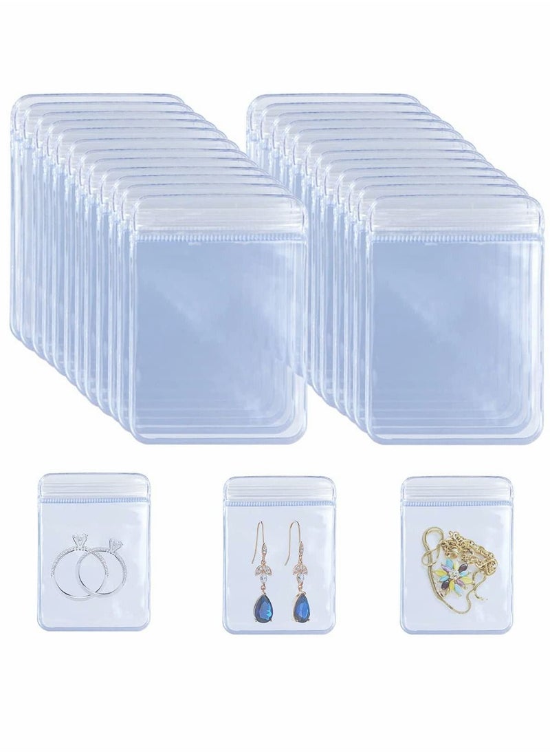 Y&D 100 Pcs PVC Clear Jewelry Zipper Bag Anti Oxidation Antitarnish Plastic Packaging Earrings Rings Cellophane Wrap  - Image 1
