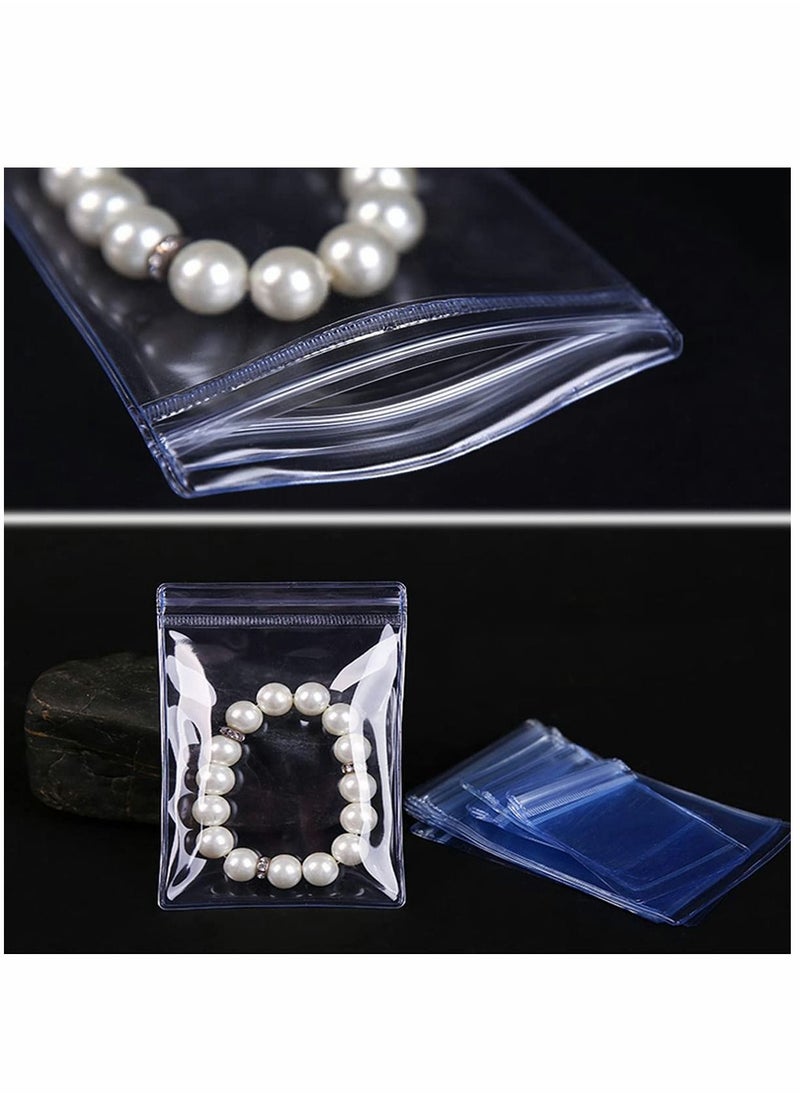 Y&D 100 Pcs PVC Clear Jewelry Zipper Bag Anti Oxidation Antitarnish Plastic Packaging Earrings Rings Cellophane Wrap  - Image 4