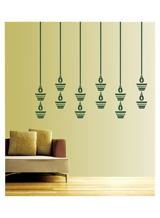 Asmi Collections PVC Wall Stickers Beautiful Hanging Diyas for Diwali - Image 2