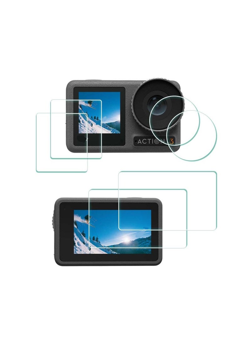 Y&D Lens Screen Protector Fit for DJI OSMO Action 3 Camera, Not Work with Frame, Tempered Glass Cover 0.3mm 9H Hardness Ultra-Clear Anti-Scrach Anti-Fingerprint Anti-Bubble(2+2+2Pack)  - Image 1