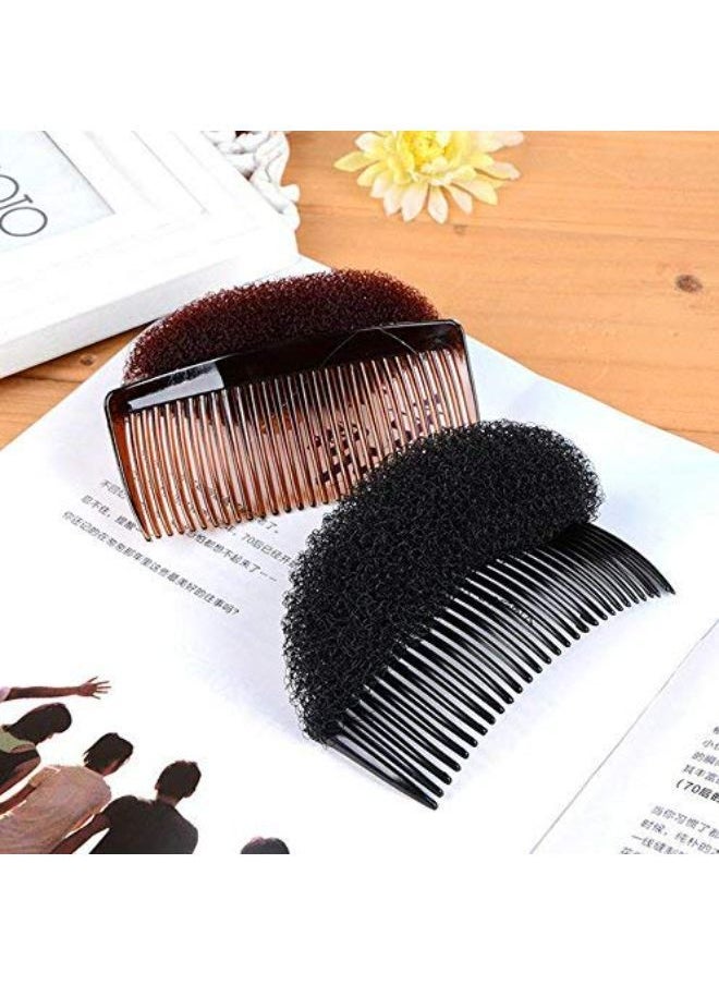 SYBL 2Pcs Charming Bump It Up Vo Inserts Hair Comb Hair Stick Bun Maker Tool Do Beehive Hair Base Styling Accessories For Women Lady Girl(1 Black+1 Brown)  - Image 3