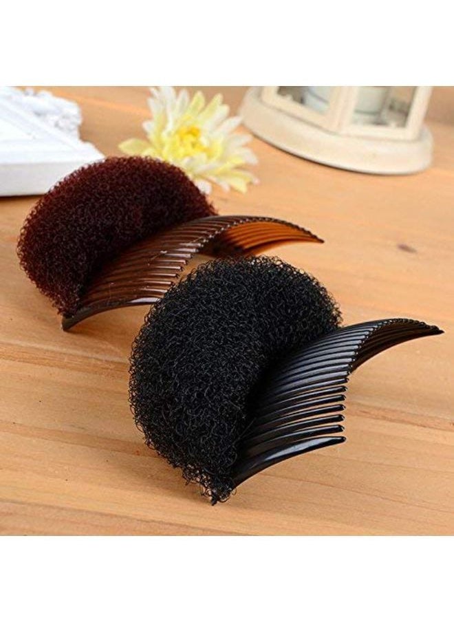 SYBL 2Pcs Charming Bump It Up Vo Inserts Hair Comb Hair Stick Bun Maker Tool Do Beehive Hair Base Styling Accessories For Women Lady Girl(1 Black+1 Brown)  - Image 4