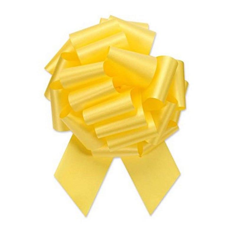 Berwick Offray 25 Wide Ribbon Pull Bow 8 Diameter with 20 Loops Yellow