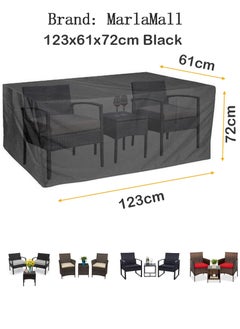 MarlaMall Waterproof Furniture Cover 123x61x72cm Black 210D  - Image 2