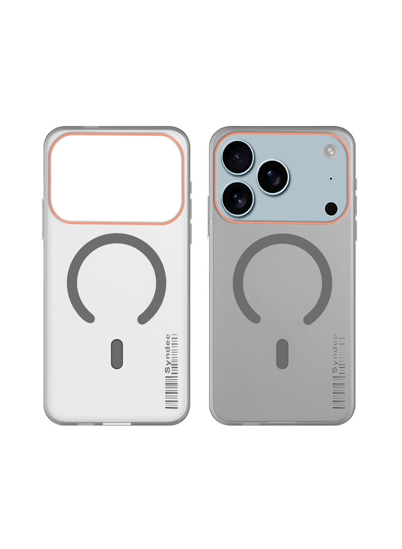 Syndee Apple iPhone 17 Pro Max 5G 2025 Syndee Series Hybrid Translucent Magsafe with Magnetic Charging Raised Camera Lips Elegant Look Case Cover - Grey - Image 2