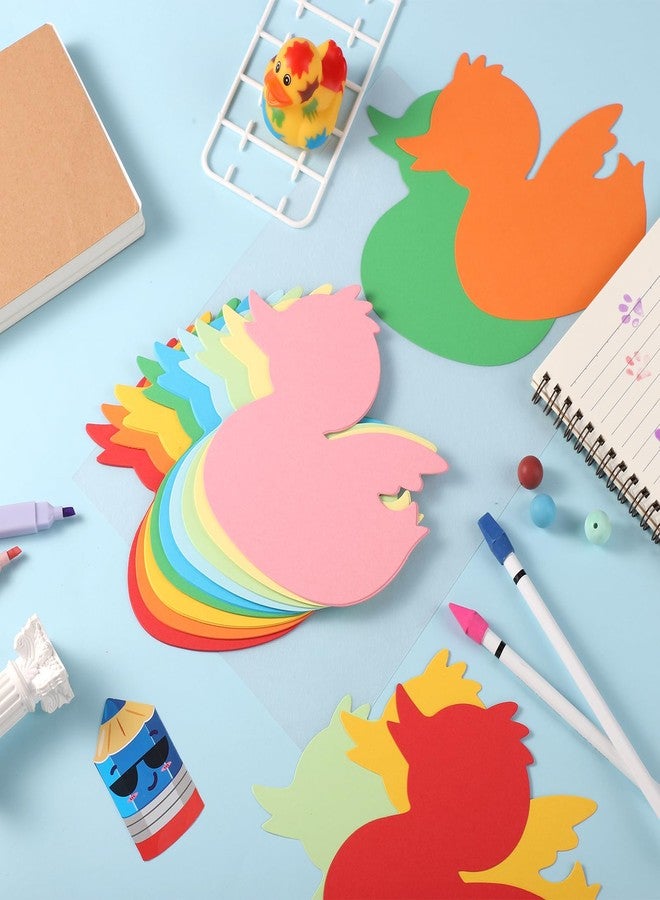XIHIRCD 72pcs Duck Paper Cutouts Spring Summer Paper Cutouts Notice Board Cut Out Paper for Bulletin Board Classroom Crafts DIY Wall Decoration (9 Colors) - Image 3