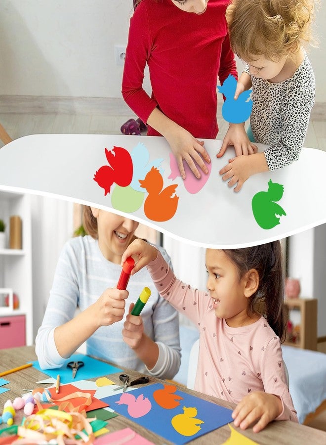 XIHIRCD 72pcs Duck Paper Cutouts Spring Summer Paper Cutouts Notice Board Cut Out Paper for Bulletin Board Classroom Crafts DIY Wall Decoration (9 Colors) - Image 5