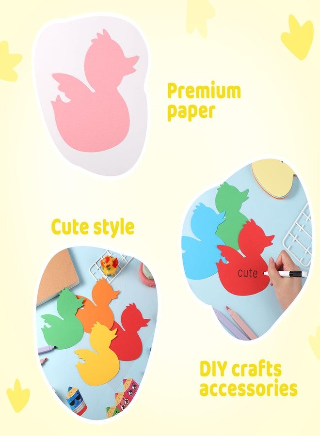 XIHIRCD 72pcs Duck Paper Cutouts Spring Summer Paper Cutouts Notice Board Cut Out Paper for Bulletin Board Classroom Crafts DIY Wall Decoration (9 Colors) - Image 4
