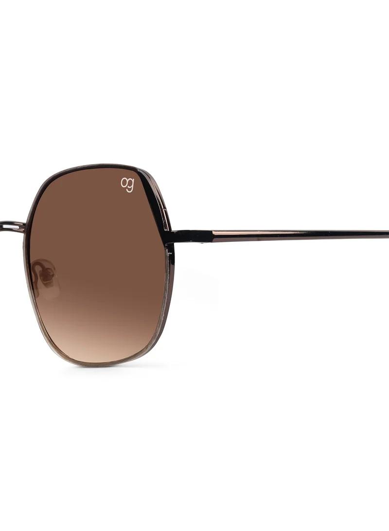 Woggles Latest & Stylish UV Protected Glow Brown Round Sunglasses for Men & Women