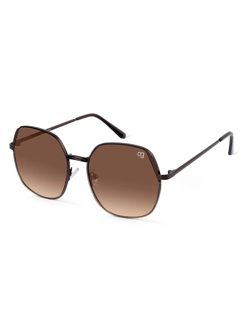 Woggles Latest & Stylish UV Protected Glow Brown Round Sunglasses for Men & Women