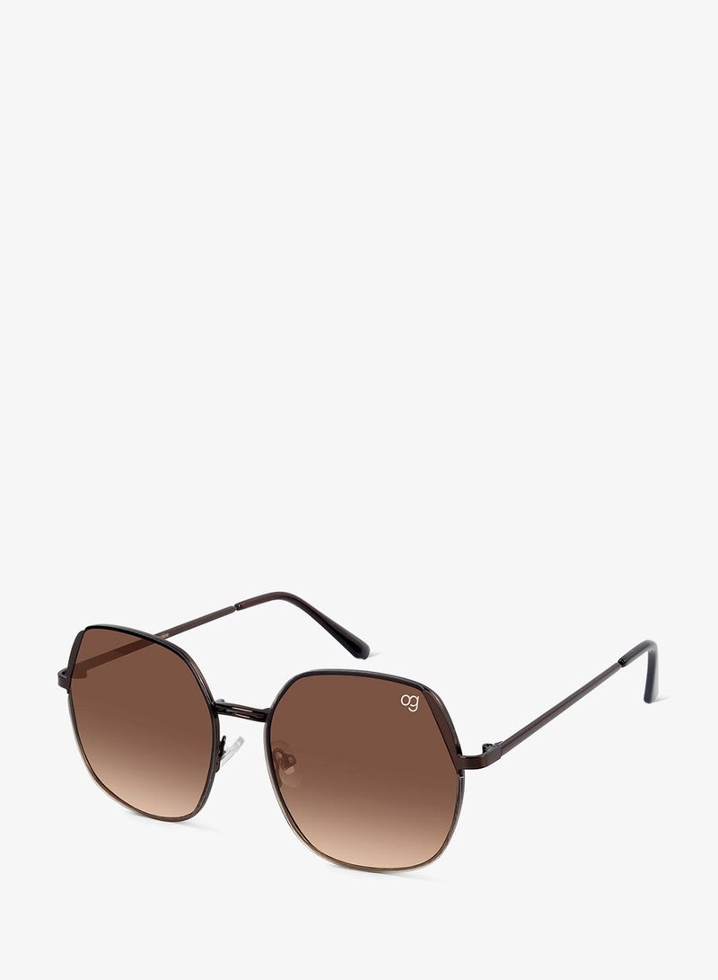 Woggles Latest & Stylish UV Protected Glow Brown Round Sunglasses for Men & Women - Image 1