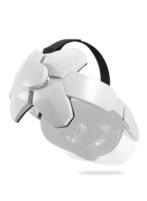 Adjustable Headband Compatible for Meta Quest 2, Oculus Quest 2 with Head Cushion, Replacement for Elite Strap Comfortable Protective Head Strap Reduce Pressure - White