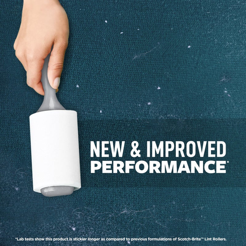 Scotch Brite Scotch-Brite Everyday Clean Lint Roller, 3 Pack, Lint Remover for Pet Hair, Dark Clothes, Furniture, and Dusty Surfaces, Picks Up Fur & Fluff in Your Home, Car & Office, 300 Adhesive Sheets Total - Image 2