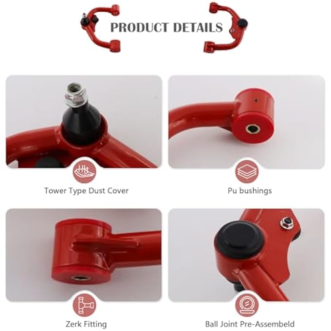 ريحني 13 ذراع تحكم علوي أمامي للرفع مع مفصل كروي 20052016 لسيارة نيسان فرونتير 20052021 باثفايندر 20052016 مجموعة تعليق Xterra وذراع تحكم قابلة للتعديل 2 قطعتين - Image 4