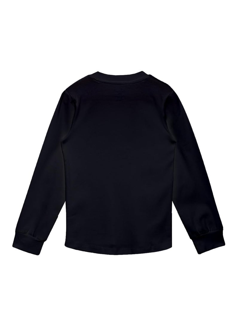 KiddoPanti Boys & Girls Henley Neck Ribbed Tee for Boys and Girls | 100% Cotton Full Sleeve T Shirt | Solid Colour & Comfortable Fit with Front Placket, Black - 3-4Y - Image 2