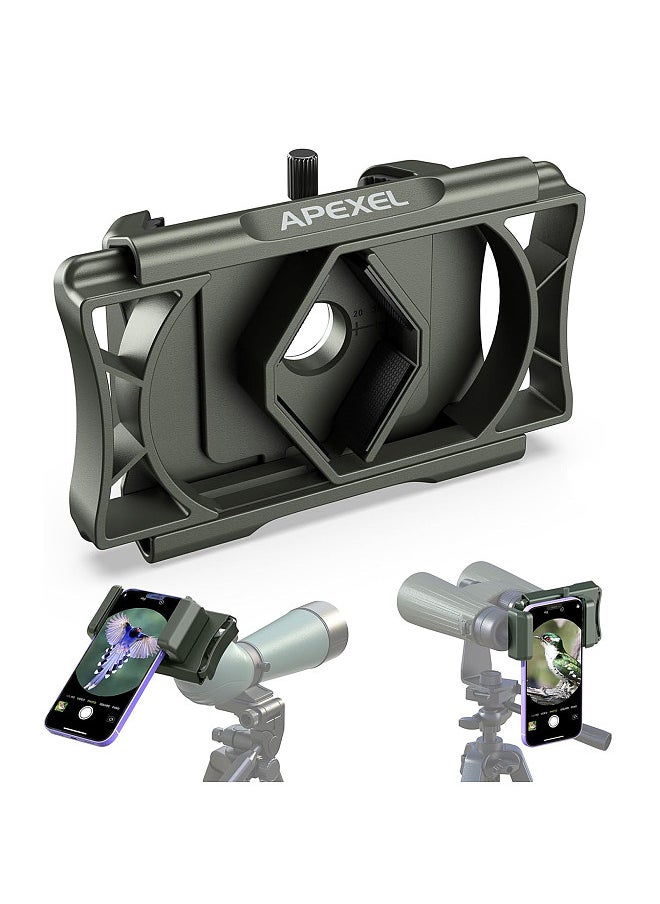 APEXEL APL-F002X Telescope Phone Adapter 360° Rotatable Phone Mount for Telescope Phone Holder for Monocular Microscope Spotting Binocular Photo Adapter Smartphone Digiscoping Adapter  - Image 1
