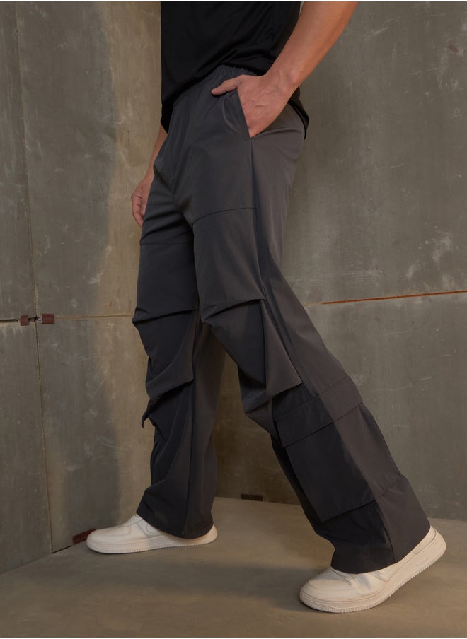 SASSAFRAS Pleated Knee Baggy Parachute Pants  - Image 3
