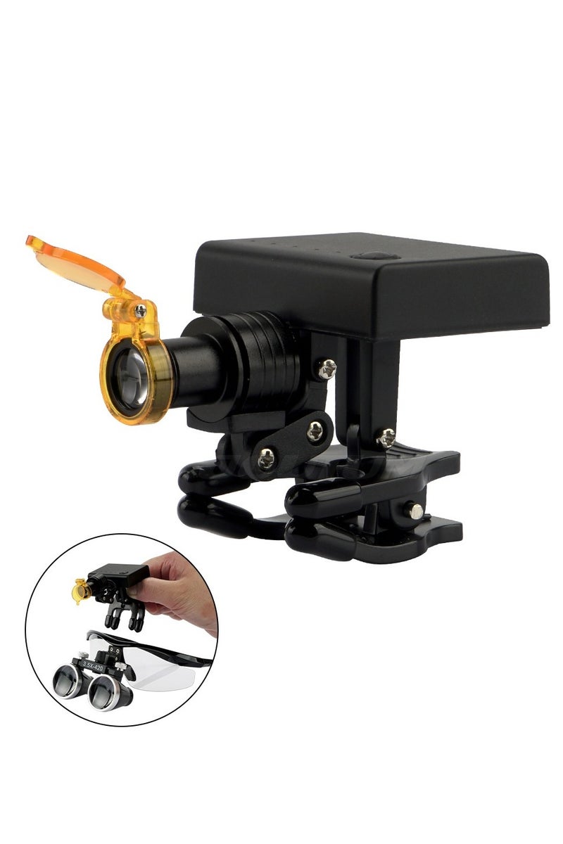 مصباح LED لاسلكي بقوة 5 وات لوحدة طب الأسنان مع ضوء مكبر ومصباح أمامي وبطارية قابلة لإعادة الشحن ومشبك على العدسة المكبرة لطب الأسنان - Image 1