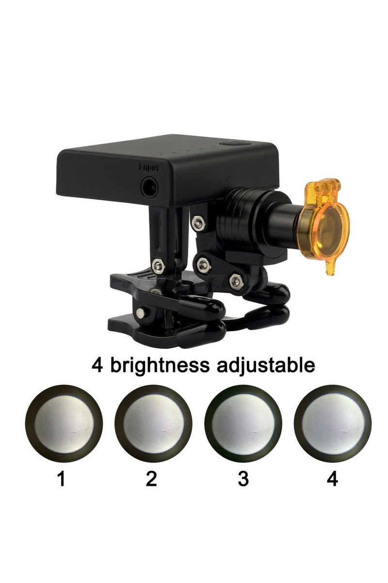 مصباح LED لاسلكي بقوة 5 وات لوحدة طب الأسنان مع ضوء مكبر ومصباح أمامي وبطارية قابلة لإعادة الشحن ومشبك على العدسة المكبرة لطب الأسنان - Image 2
