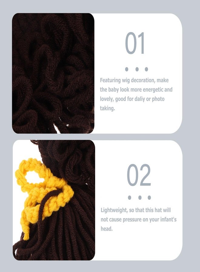 PACKOVE Baby Winter Knit Hat Lightweight Infant Beanie with Wig Decoration Soft Wool Yarn Warm Ear Protection Hat for Boys and Girls - Image 3
