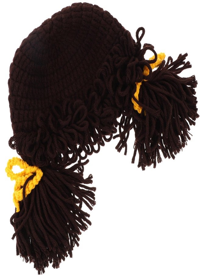 PACKOVE Baby Winter Knit Hat Lightweight Infant Beanie with Wig Decoration Soft Wool Yarn Warm Ear Protection Hat for Boys and Girls - Image 1