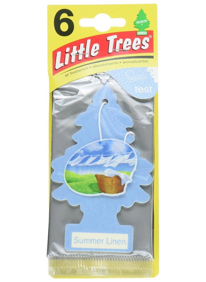 Little Trees Little Trees Cardboard Hanging Car, Home & Office Air Freshener, Summer Linen (Pack of 24)  - Image 1