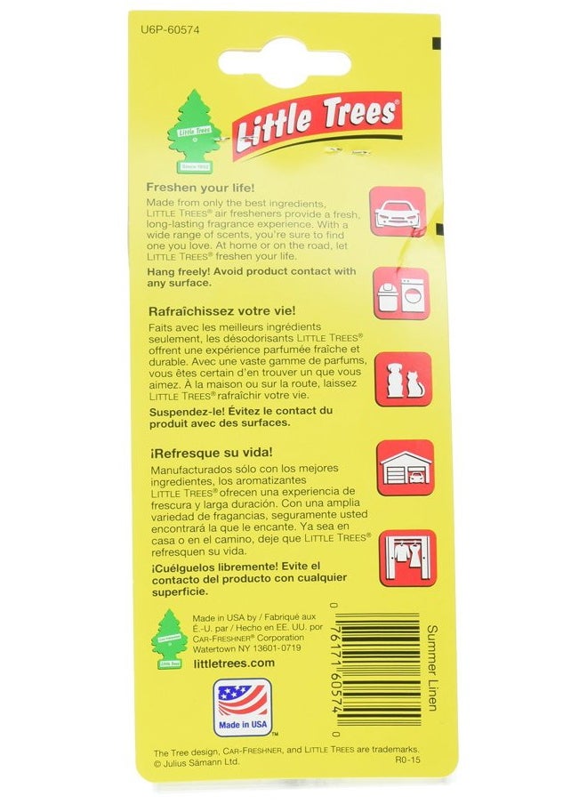 Little Trees Little Trees Cardboard Hanging Car, Home & Office Air Freshener, Summer Linen (Pack of 24)  - Image 2
