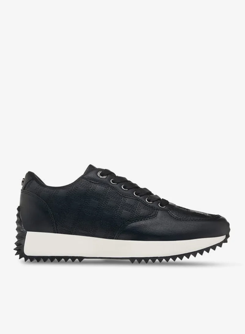 Women's Textured Sneakers with Lace-Up Closure