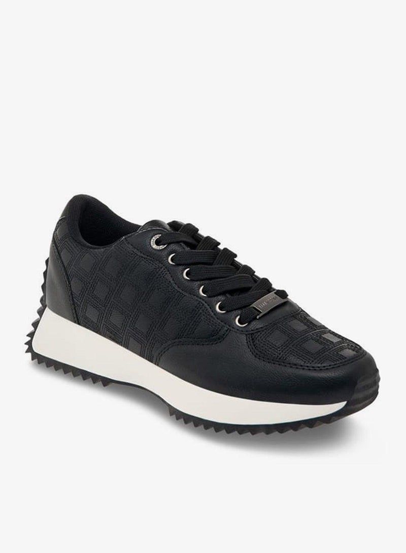 ELLE Women's Textured Sneakers with Lace-Up Closure - Image 1