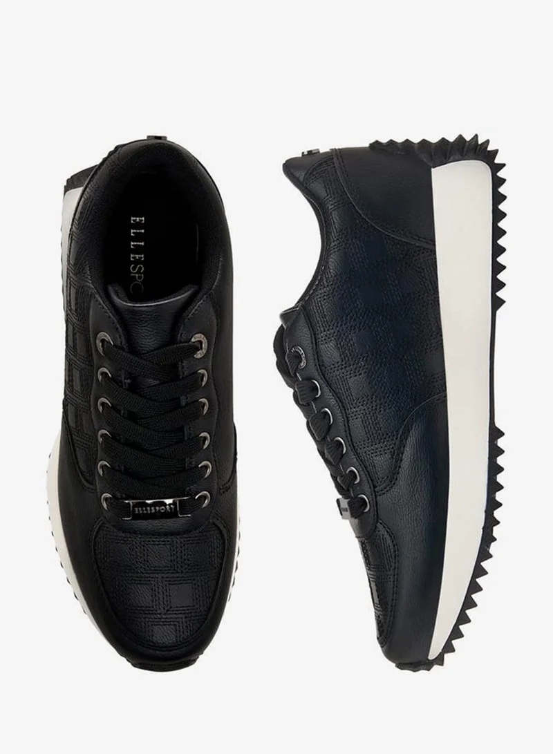 ELLE Women's Textured Sneakers with Lace-Up Closure